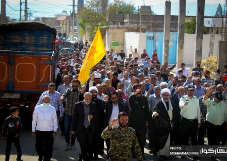 راهپیمایی مردم شهر اکبرآباد در محکومیت حادثه تروریستی شیراز