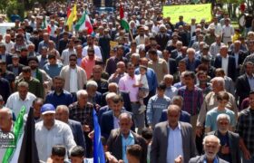 ویدیو کوتاه از حضور مردم در راهپیمایی روز قدس ۱۴۰۴ شهر کوار