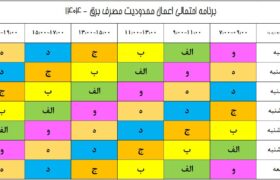 جدول زمان بندی  مدیریت اضطراری برق شهرستان کوار