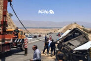 علت واژگونی اتوبوس در محور فیروزآباد_ کوار مشخص شد